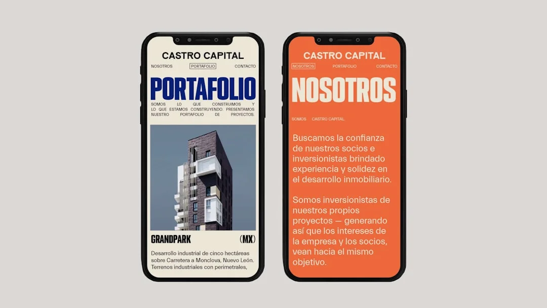 手機app上展示設計作品集的使用界面