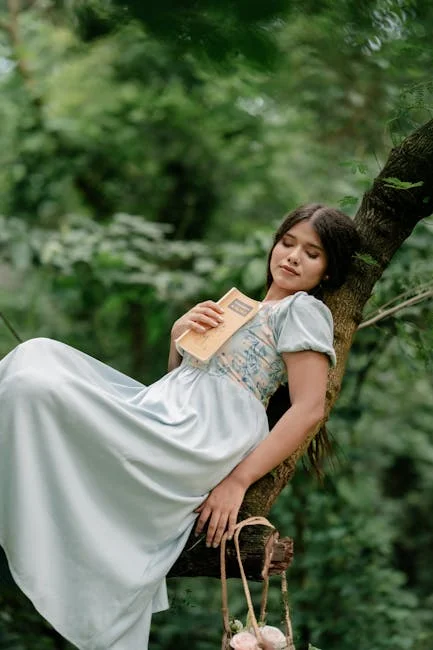 獨自閱讀的女性，展現自我成長與內在平靜