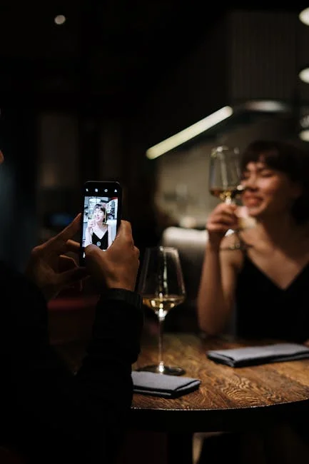 浪漫的晚餐約會夜晚